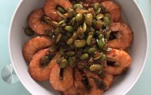 大明虾炒毛豆子