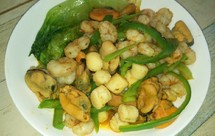 瑶柱青口虾仁炒生菜