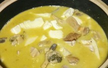 咸肉河蚌豆腐冬笋煲