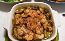 一步搞定西班牙美味——橄榄油浸虾仁蘑菇