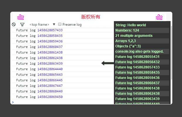 将console.log控制台信息在页面上打印出来
