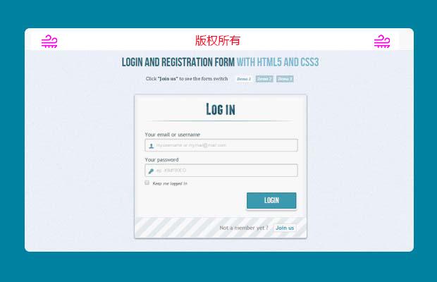 超炫的登录页面 login register