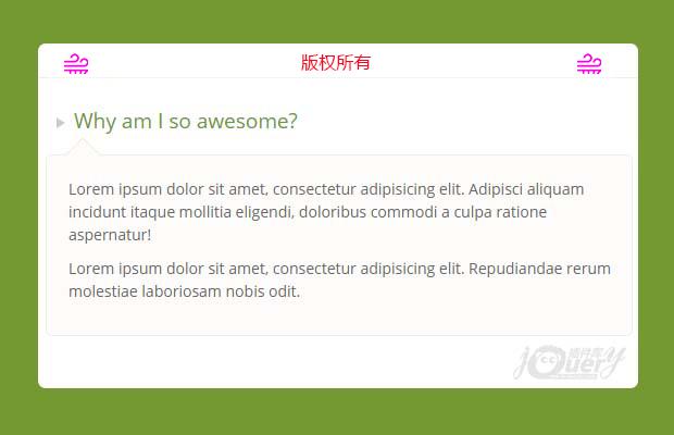 FAQs问答垂直手风琴列表UI设计效果