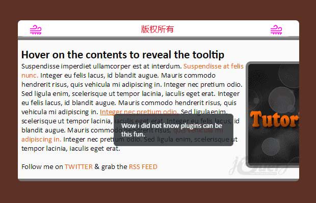 jQuery提示插件jQuery.toolTip.js