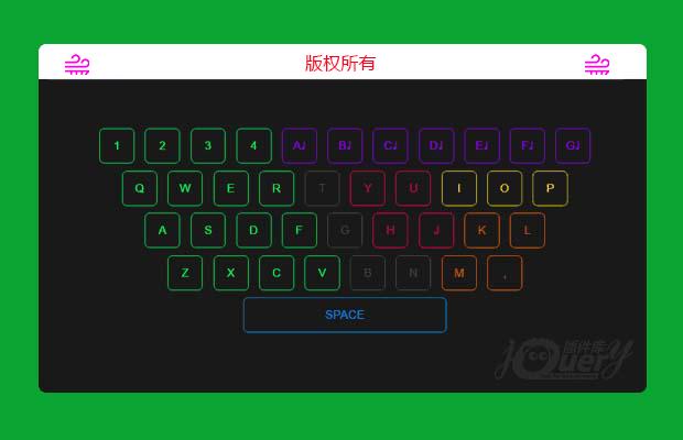 jQuery网页键盘