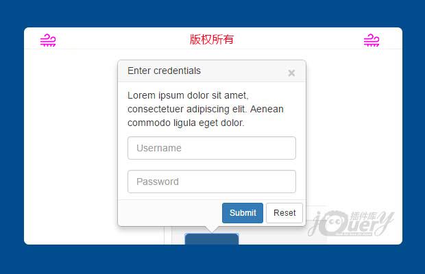 popoverx Bootstrap Popover控件的增强版