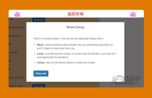 bootstrap模态框弹出效果