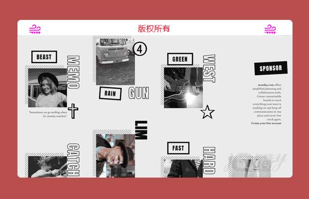 HTML5网格图片览悬