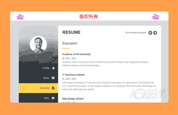 Premium Layers  HTML电子名片简历模板