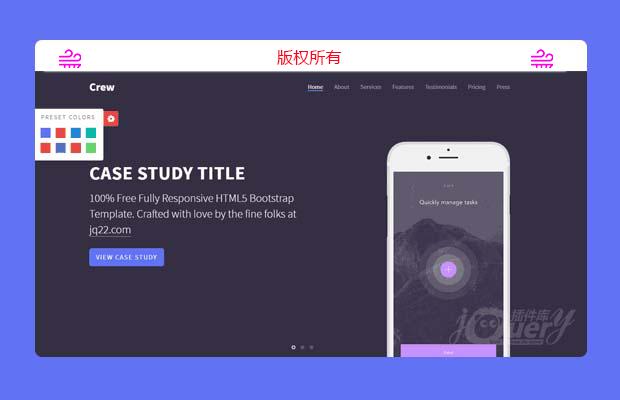 jQuery HTML5 Bootstrap响应式单页网站模板