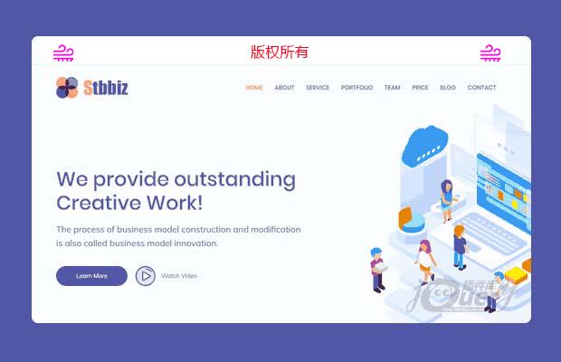 jQuery Bootcss多用途响应式业务HTML模板-Stbbiz