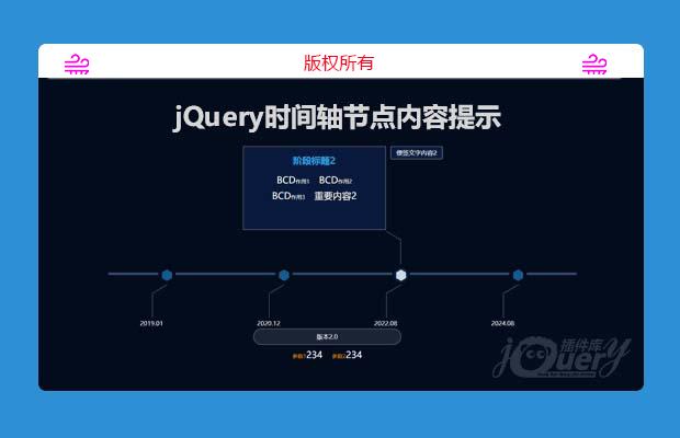 jQuery时间轴节点内容提示