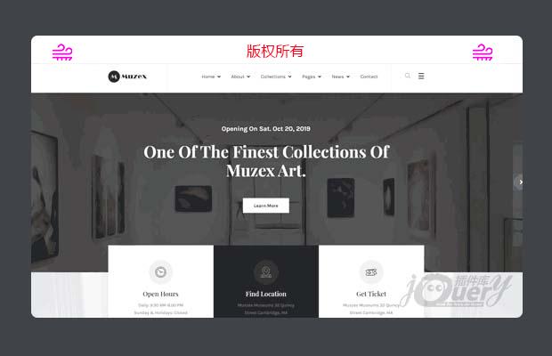 jquery bootstraps响应式博物馆类网站模板
