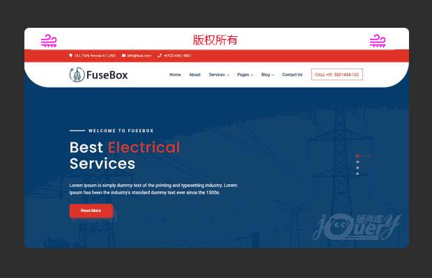 jquery bootstraps响应式电力服务类网站模板