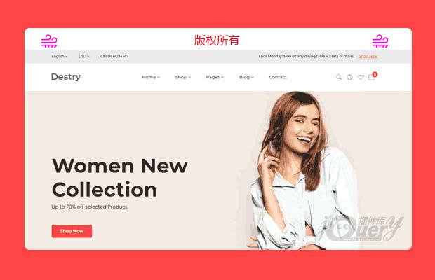 jQuery bootstraps响应式电商服装销售类网站模板