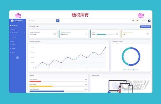 jQuery bootstraps响应式后台管理模板