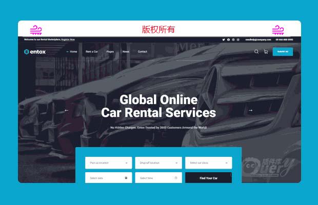jQuery bootstraps响应式租车、租房销售类网站模板