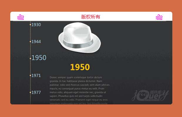 jquery横向纵向时间轴