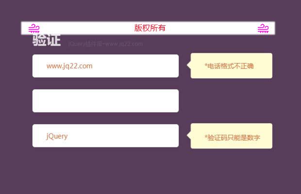 jquery正则表单验证全