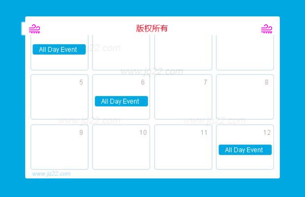 jQuery日历插件FullCalendar